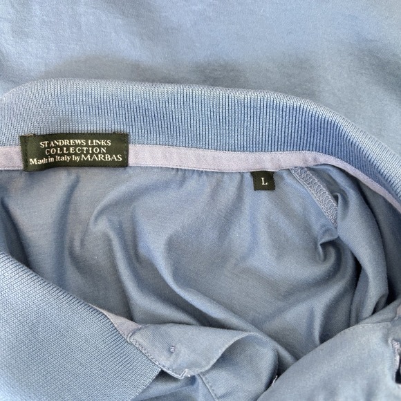 St. Andrews Links Collection Men's Golf Polo‎ Large Italy Marbas Business Casual - Picture 10 of 13